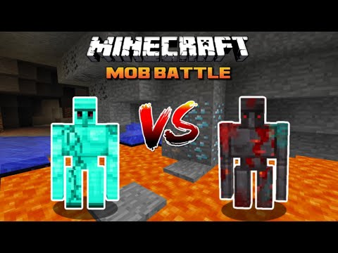 MINECRAFT DIAMOND GOLEM VS NETHERITE GOLEM (MOB BATTLES)