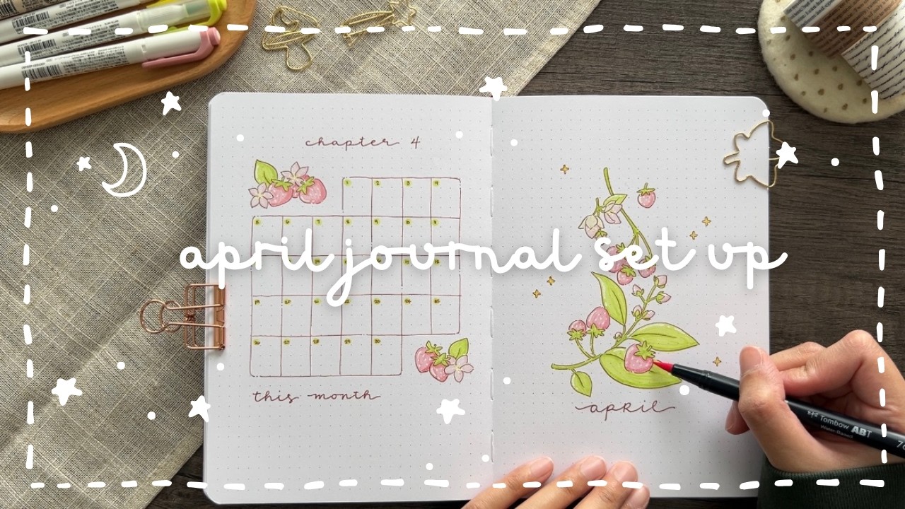 PLAN WITH ME | April 2026 Bullet Journal Setup 🍓
