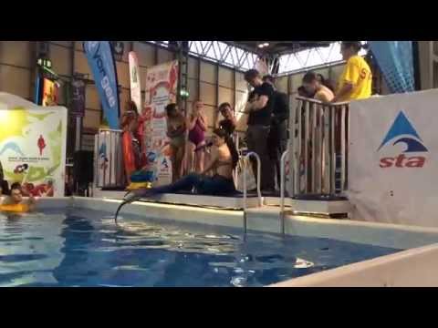 Meet a Mermaid: Swim with a mermaid demonstration STA pool at Leisure industry week Birmingham NEC