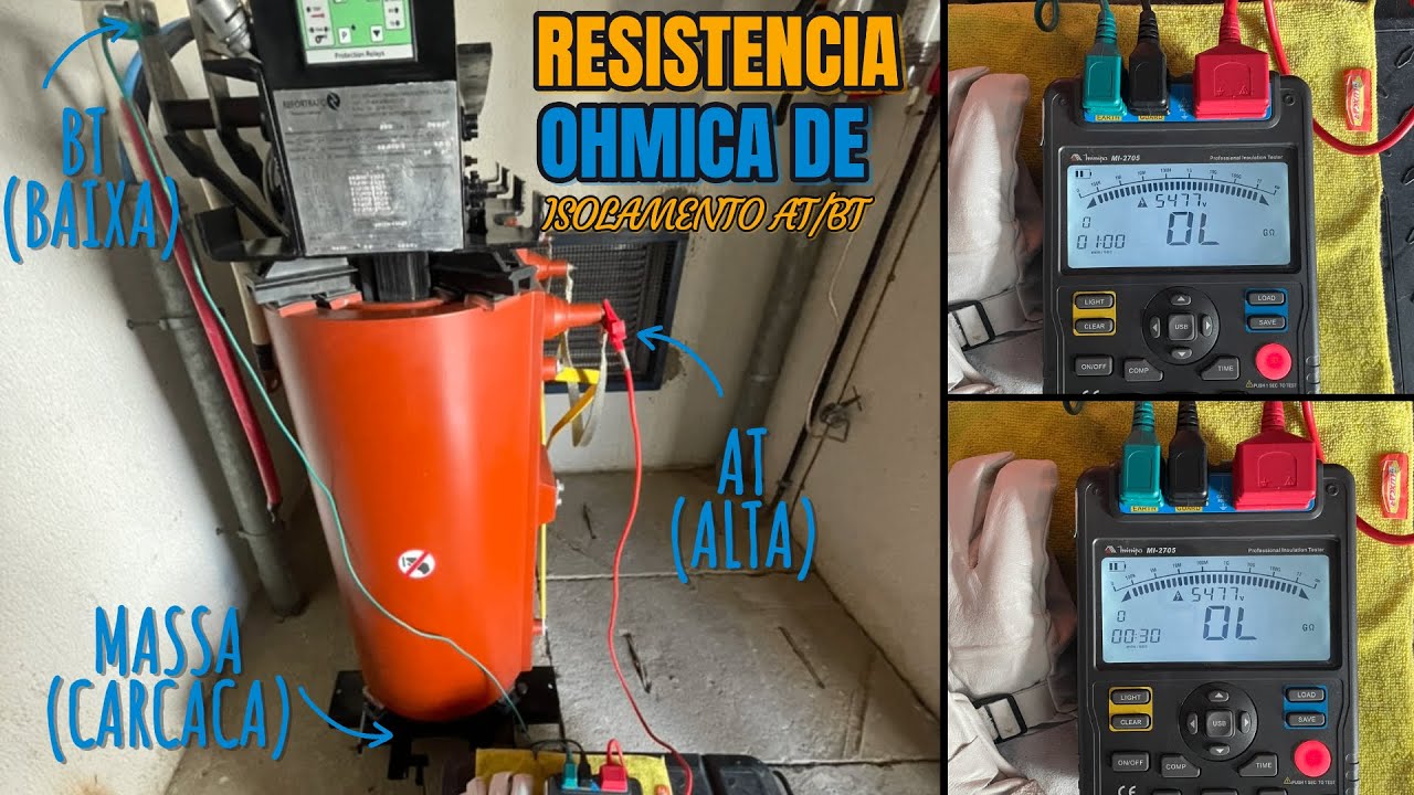 Ensaio de Resistência de Isolamento Transformador a Seco AT/BT