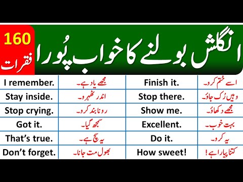 160 Daily Use English Speaking Sentences with Urdu Translation | @ilmrary