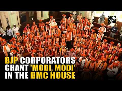 Watch! BJP Corporators raise ‘Modi’ slogans inside BMC ahead of Mayor poll, Fadnavis in attendance