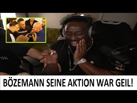 Manuellsen feiert Bözemann neben Sinan G - FACE-TO-FACE ESKALATION Universum Boxing Boxen