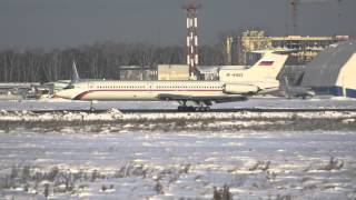 preview picture of video 'Учебно-тренировочный полет. Ту-154Б-2. Посадка, взлет с конвейера'
