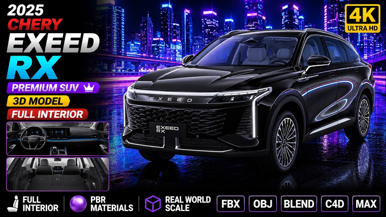 2025 Chery Exeed RX with Interior 3D Model