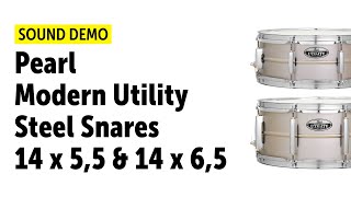 Video thumbnail for Pearl | Modern Utility Steel | 14" x 5,5" & 14"x 6,5" Snares | Sound Demo by Drums Bonedo