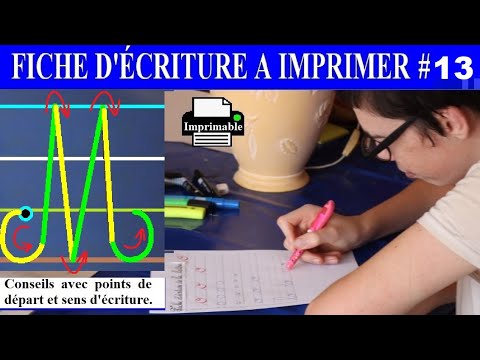 Fiche d'écriture à imprimer : La lettre M majuscule # 13