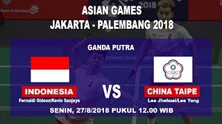 Live Streaming Badminton Ganda Putra Indonesia, Kevin/Marcus Vs Lee Jhe-Huei/Lee Yang di Asian Games