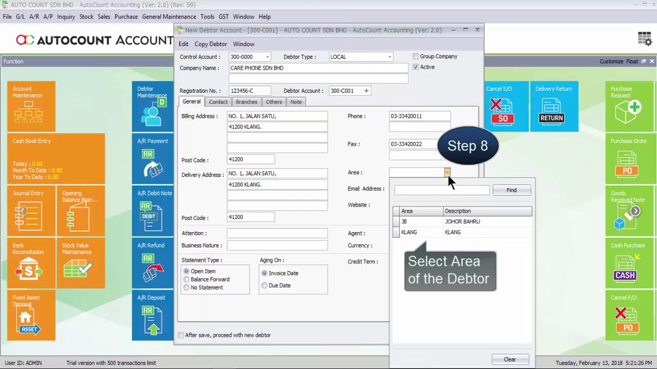 5  Debtor Maintenance in Accounting V2