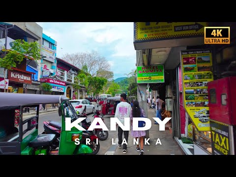 Walking the Streets of Kandy City, Sri Lanka | 4K Ultra HD Virtual Tour