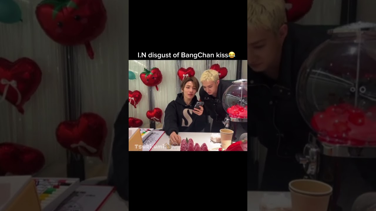 I.N disgust of BangChan kiss😂 #straykids #bangchan #jeongin #live