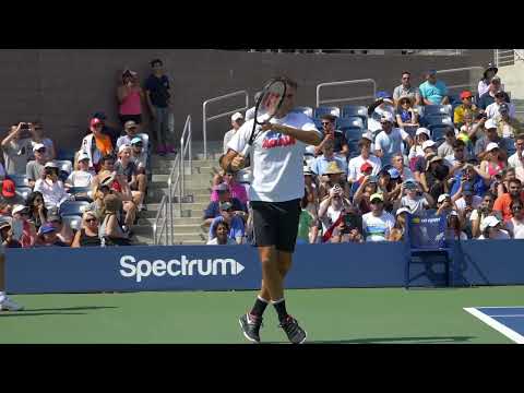 Roger Federer Forehand Slow Motion Side View