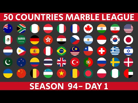 50 Countries Marble Race League Season 94 Day 1/10 Marble Race in Algodoo
