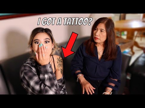 mom reacts to my NEW TATTOO