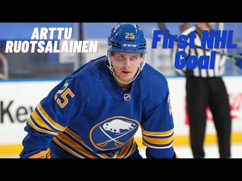 Arttu Ruotsalainen #25 (Buffalo Sabres) first NHL goal Apr 11, 2021