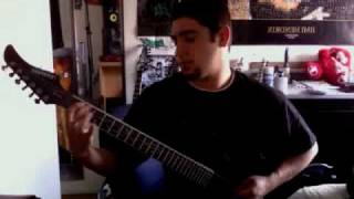 Arms Raised Eyes Closed Burning the masses on guitar