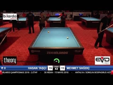 HASAN TAŞÇI & MEHMET SAĞDIÇ Bilardo Maçı - 2018 ERKEKLER 2.ETAP-2.Ön Eleme