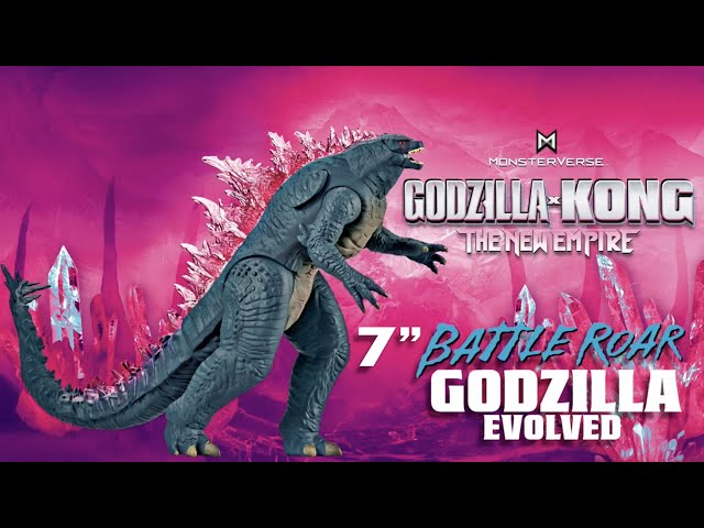 Vídeo relacionado con Monsterverse - Figura Battle Roar Godzilla Evolved basada en la película de Godzilla vs Kong, Botón en la Espalda para Activar Sonido, Figura Detallada de 18 cm, +3 años, Famosa (MN305100)