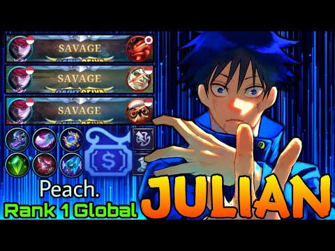 3x SAVAGE! Julian Deadly Jungler - Top 1 Global Julian by Peach. - Mobile Legends