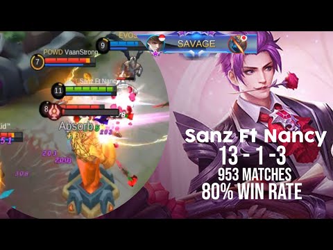 SAVAGE! HOW TO FAST FARMING! TOP GLOBAL GUSION BY Sanz Ft Nancy - Mobile Legends