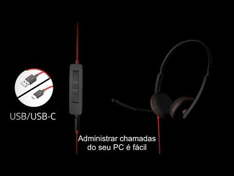 Poly Blackwire 3220 Stereo USB-C Headset +USB-C/A Adapter
