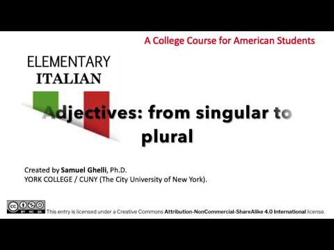 Italan adjectives: from singular to plural