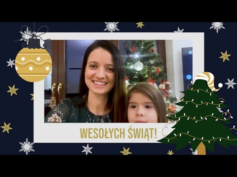 Anna Kukawska z córką Adelką składają życzenia z okazji Bożego Narodzenia.