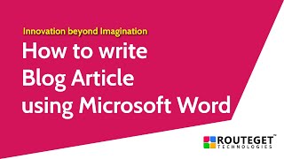 How to write a Blog Article using Microsoft Word