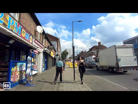 Edgware, London walk on a Beautiful day in 4K with ASMR sounds for Sleep, Studying & Relaxing