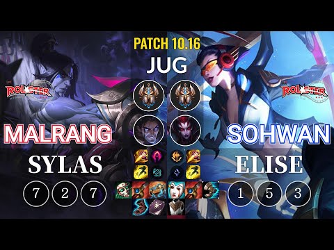 KT Malrang Sylas vs KT SoHwan Elise Jungle - KR Patch 10.16