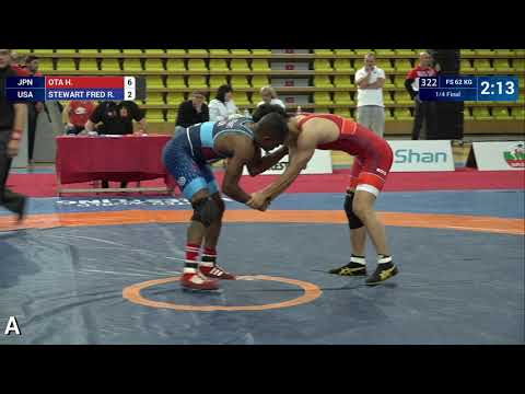 1/4 FS - 62 kg: H. OTA (JPN) v. R. STEWART FRED (USA)