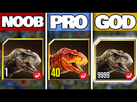 NOOB vs PRO vs GOD TYRANNOSAURUS REX 999 | Jurassic World: The Game