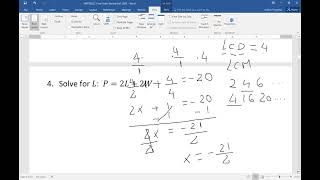 Developmental Math Combined (MAT0022C/MAT0028C) Final Review