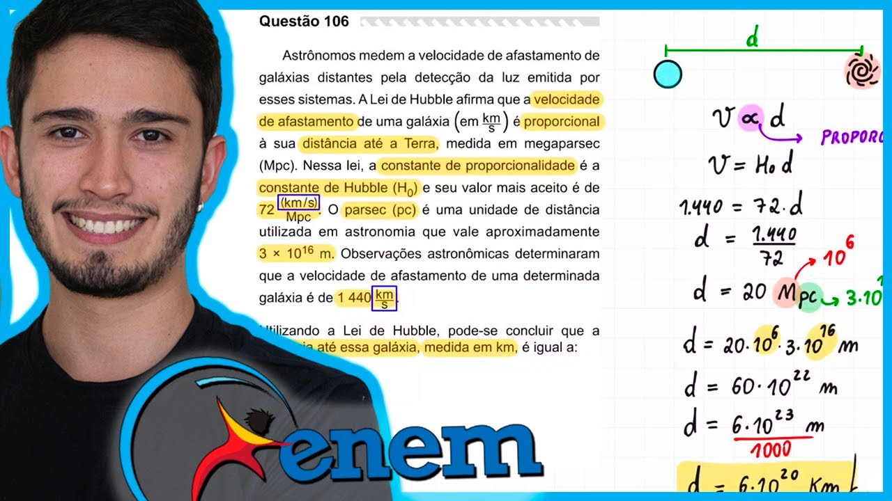 ENEM 2019 PPL - Astrônomos medem a velocidade de afastamento de galáxias distantes pela detecção da
