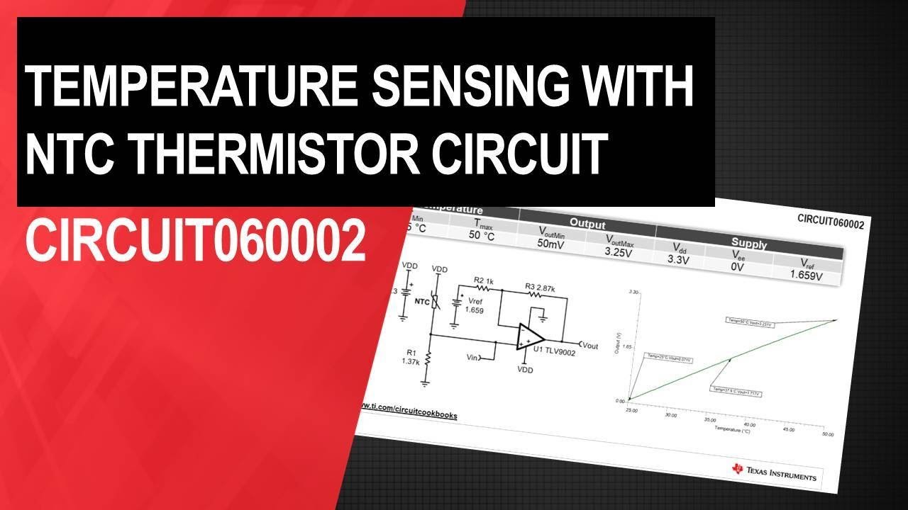 Temperature sensing with NTC thermistor circuit