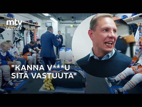 Tappara-luotsi Jussi Tapola antoi pelaajilleen tulista palautetta pukukopissa