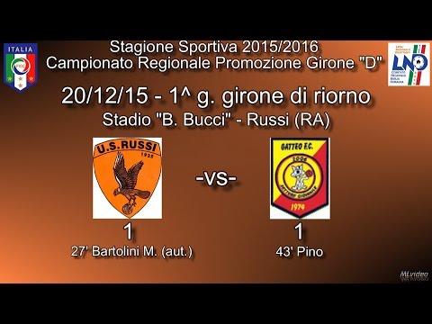 20/12/15 – Promoz. ER Gir.D - 1^ rit. –US Russi – Gatteo  1-1 LE RETI