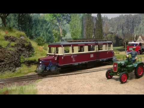 Modellbahn mit Spurwechselbahnhof Reichelsheim und Feldbahn in Spur 0 von Wolfgang Zörkler