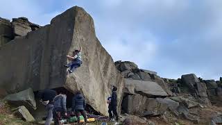 Video thumbnail of Careless Torque, 8A. Peak District