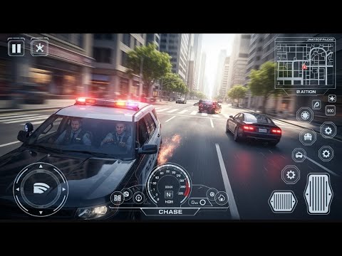 Police Car Chase Simulator 3D  Police Game 🚓 – Real City Cop Pursuit Gameplay #Android #gaming