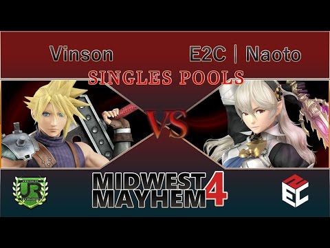 Midwest Mayhem 4  SINGLES POOLS - Vinson (Cloud) vs E2C | Naoto (Corrin, Little Mac)