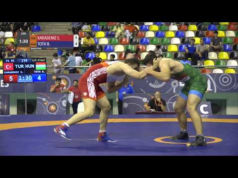 1/4 FS - 92 kg: S. KARADENIZ (TUR) v. B. TOTH (HUN)