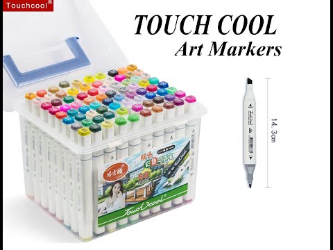 TouchCool Alcohol Markers, Brush & Chisel Double Tipped  Sketch Marker for Kids, Artist Set of 80 - Alcohol Brush Art Marker Set  Drawing Markers Colorful Waterproof Pen