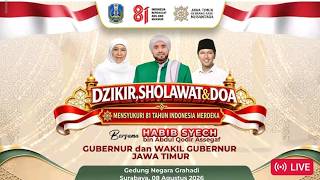 DZIKIR SHOLAWAT DOA BERSAMA HABIB SYECH BIN ABDUL QODIR ASSEGAF DI HALAMAN GEDUNG GRAHADI SURABAYA
