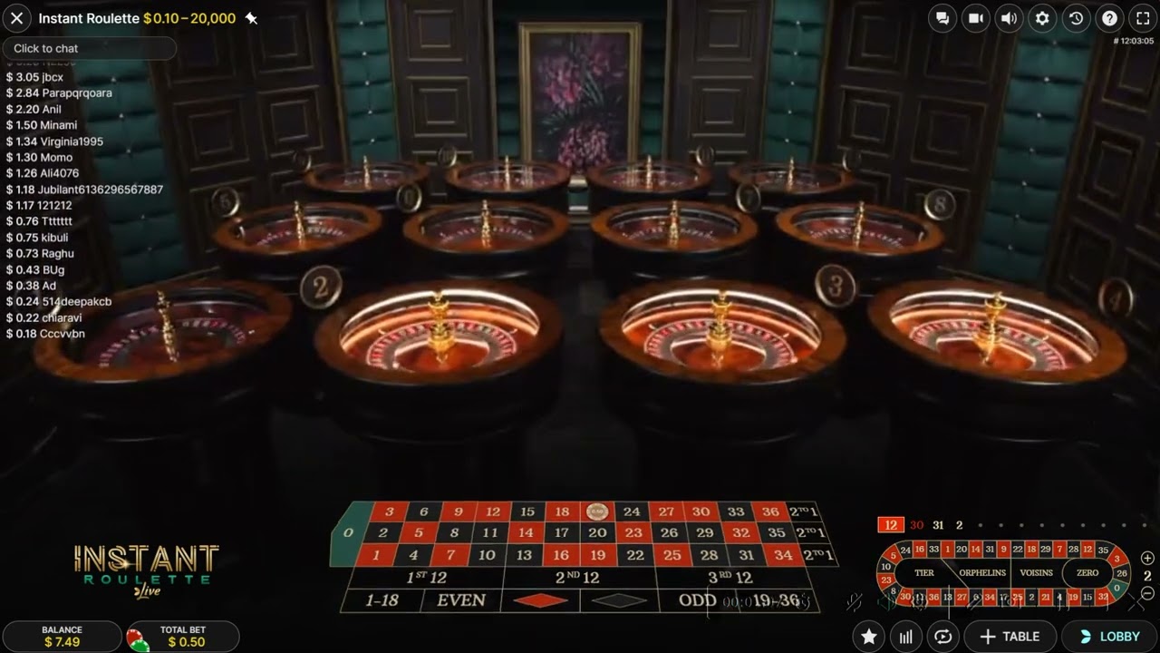 Instant Roulette Live Casino Game by Evolution