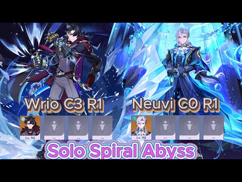 Solo Wriothesley C3 R1 & Neuvillette C0 R1 Spiral abyss floor 12 Gesnhin impact