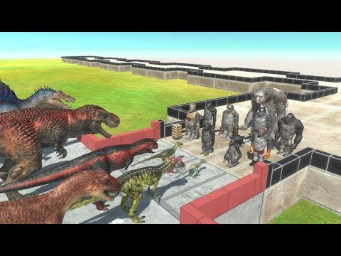 CARNIVORE DINOSAURS vs MUTANT PRIMATES Team - Animal Revolt Battle Simulator