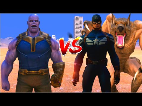 100 Thanos vs 1000 Captain america and 1000 Werewolf (Marvel vs Marvel)