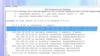 IPV4 Routing Tables showing in CLI  in the CISCO packet tracer and explained