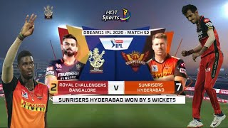 Match 52 - Royal Challengers Bangalore vs Sunrisers Hyderabad | Full Match Highlights | IPL 2020